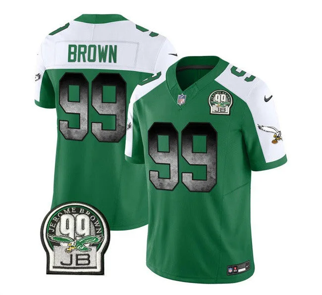 Football Jersey For Alumni Merchandise-Men's Philadelphia Eagles #99 Jerome Brown Green/White 2023 F.U.S.E. Throwback Vapor Untouchable Limited Football Stitched Jersey