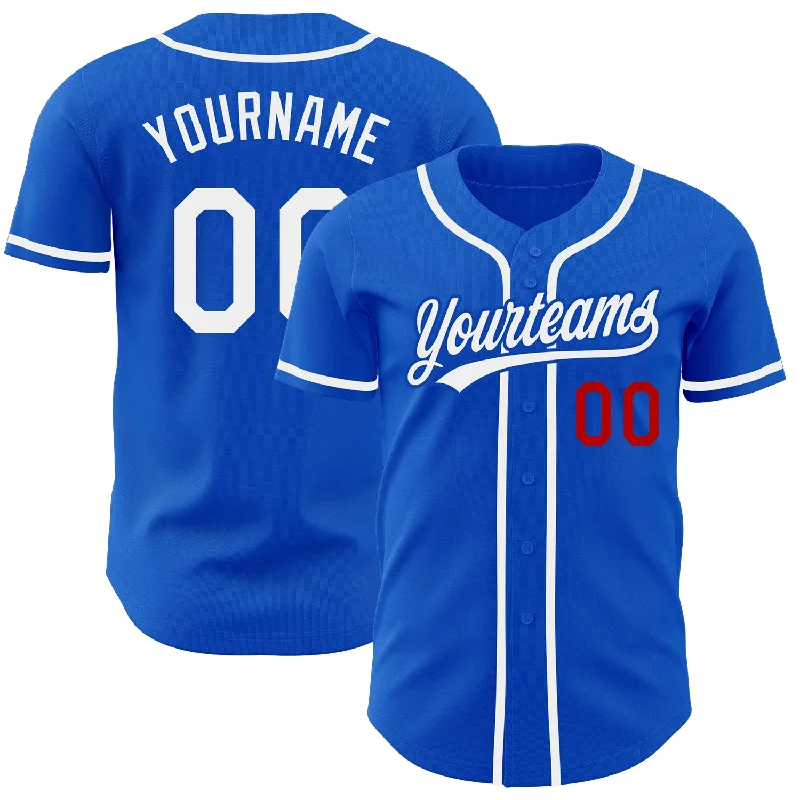 Baseball Jersey For Youth Teams-Custom Thunder Blue White-Red Authentic Baseball Jersey