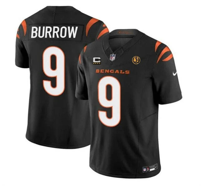 Football Jersey For Softball Fan Custom Gear-Men's Cincinnati Bengals #9 Joe Burrow Black 2023 F.U.S.E. With 4-star C Patch And John Madden Patch Vapor Limited Football Stitched Jersey