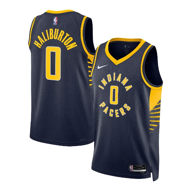 Basketball Jersey With Custom Player Numbers-Tyrese Haliburton Indiana Pacers Unisex Swingman Basketball Jersey - Icon Edition - Navy