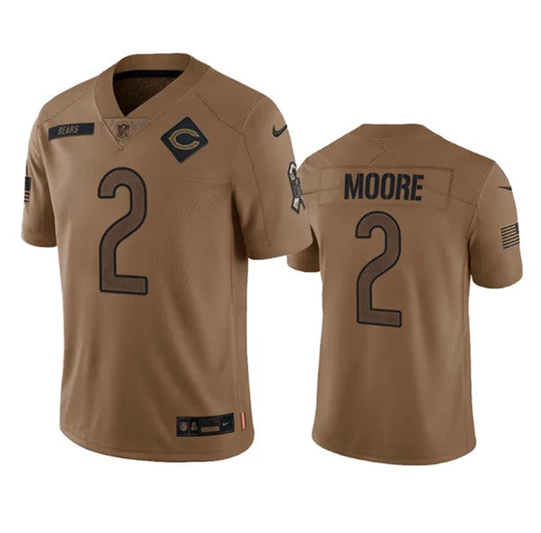 Football Jersey For Fan Event Customization-Men's Chicago Bears #2 DJ Moore 2023 Brown Salute To Service Limited Football Stitched Jersey