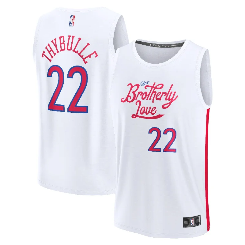 Basketball Jersey For Special Events-Matisse Thybulle Philadelphia 76ers Branded Fastbreak Basketball Jersey - City Edition - White