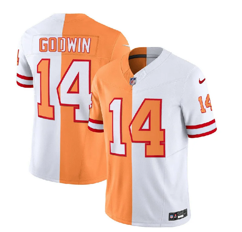 Football Jersey For Special Edition Orders-Men's Tampa Bay Buccaneers #14 Chris Godwin 2023 F.U.S.E. White/Gold Split Throwback Limited Football Stitched Jersey