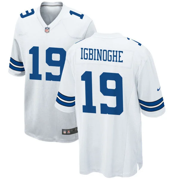 Football Jersey For Group Custom Orders-Men's Dallas Cowboys #19 Noah Igbinoghene White Football Stitched Game Jersey