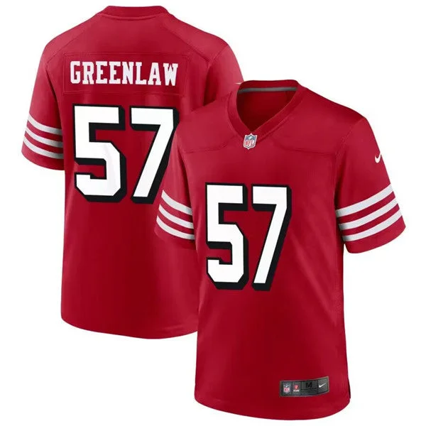 Football Jersey For Special Edition Team Orders-Men's San Francisco 49ers #57 Dre Greenlaw Red Football Stitched Game Jersey