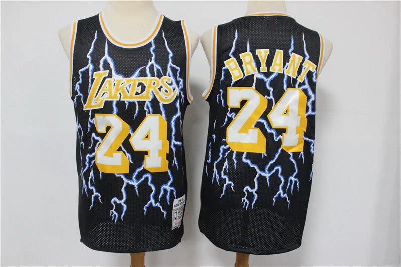 Basketball Jersey For Fan Event Customization-Lakers 24 Kobe Bryant Black Hardwood Classics Lightning Limited Edition Basketball Jersey