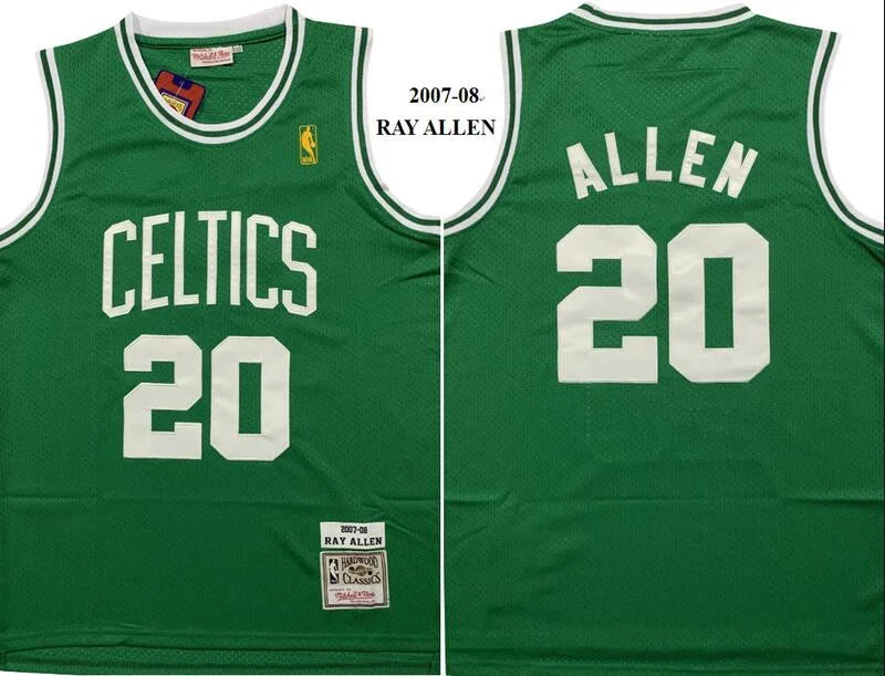 Basketball Jersey For Fundraising Merchandise-Celtics 20 Ray Allen Green 2007-08 Hardwood Classics Swingman Basketball Jersey