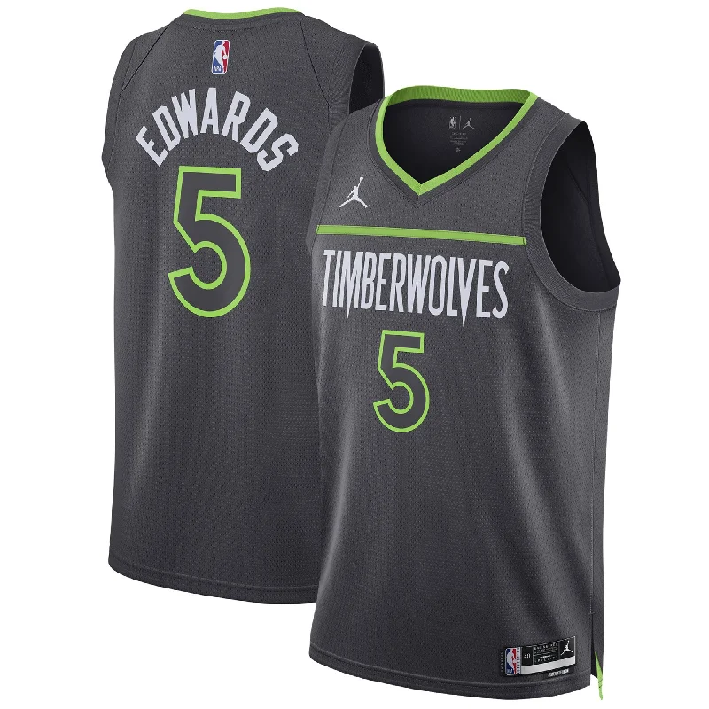 Basketball Jersey For Player Recognition-Anthony Edwards Minnesota Timberwolves Jordan Brand Unisex Swingman Basketball Jersey - Statement Edition - Charcoal