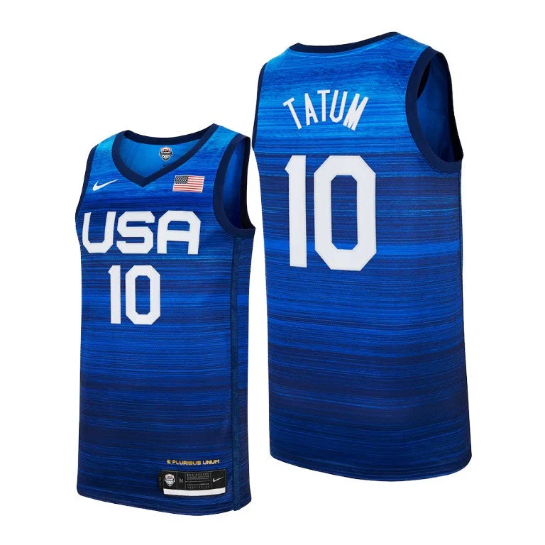 Basketball Jersey For Official Fan Gear Custom Orders-Team USA 10 Tatum Navy 2021 Olympics Basketball Swingman Basketball Jersey