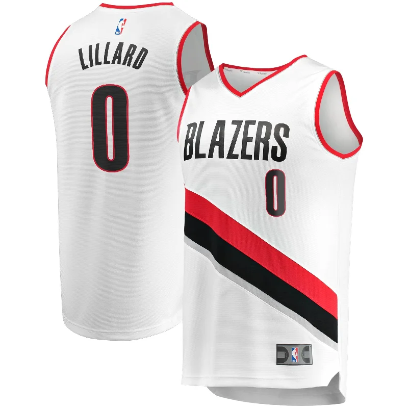 Basketball Jersey For Official Merchandise-Damian Lillard Portland Trail Blazers Branded Fast Break Basketball Jersey - Association Edition - White