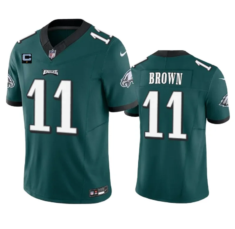 Football Jersey For Professional Teams-Men's Philadelphia Eagles #11 A. J. Brown Green 2023 F.U.S.E. With 1-Star C Patch Vapor Untouchable Limited Football Stitched Jersey