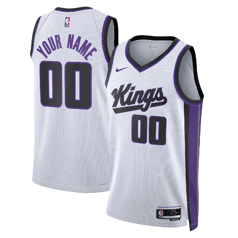 Basketball Jersey For Adults-Sacramento Kings Unisex Swingman Custom Basketball Jersey - Association Edition - White