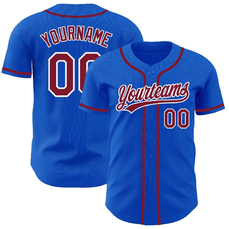 Baseball Jersey For Team Recognition-Custom Thunder Blue Crimson-White Authentic Baseball Jersey