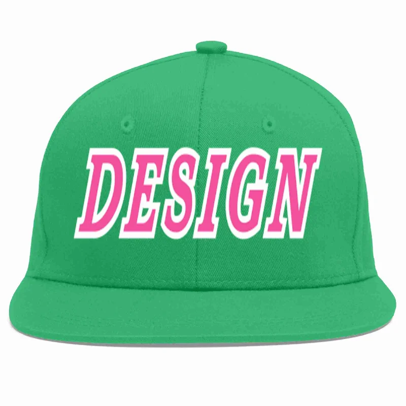 Baseball Cap For Charity Events-Custom Teal Pink-White Flat Eaves Sport Baseball Cap