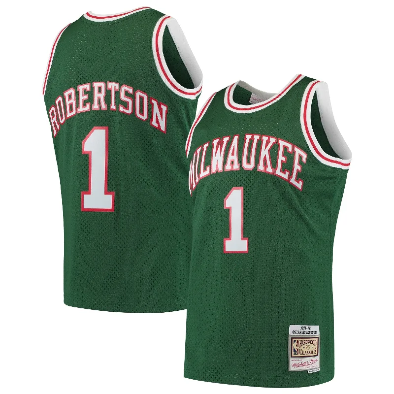 Basketball Jersey For Softball Player Gear-Oscar Robertson Milwaukee Bucks 1971/72 Hardwood Classics Swingman Basketball Jersey - Green