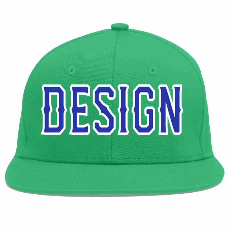 Baseball Cap For Family And Group Orders-Custom Teal Royal-White Flat Eaves Sport Baseball Cap