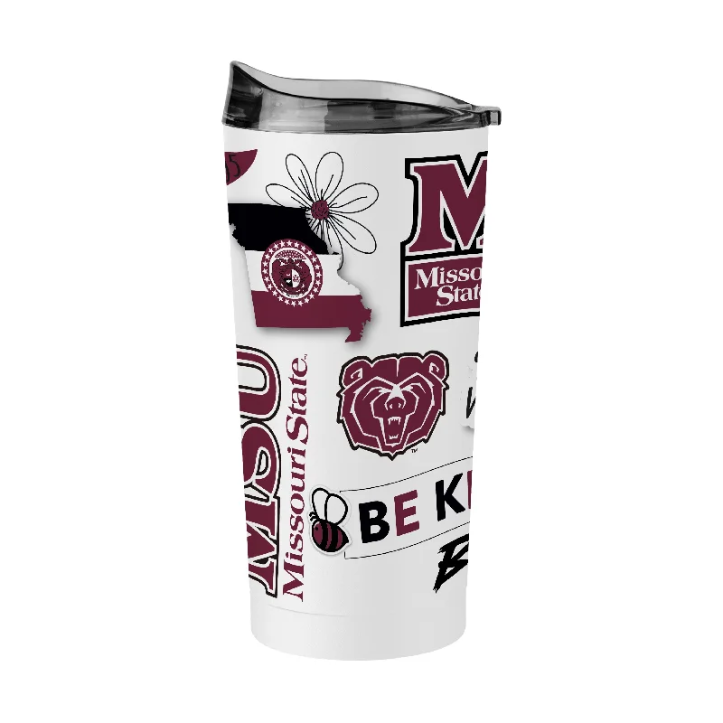 Team Mug With Custom Patch Work-Missouri State 20oz Native Powder Coat Tumbler