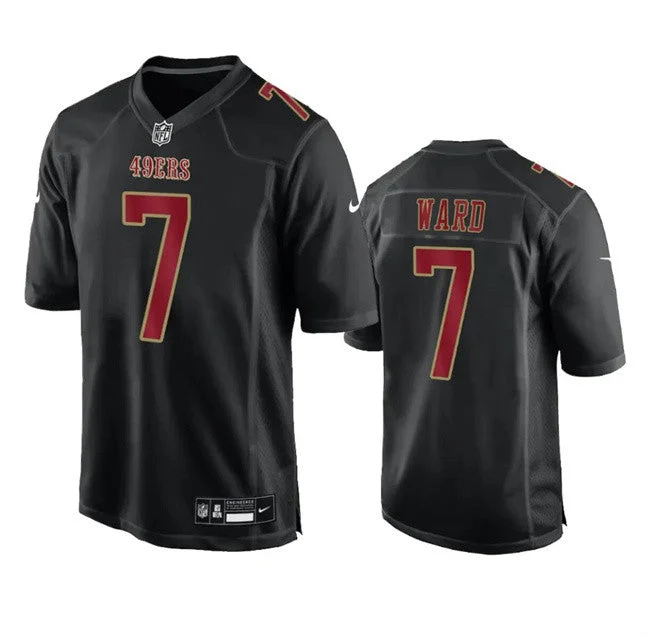 Football Jersey For High School Fan Merchandise-Men's San Francisco 49ers #7 Charvarius Ward Black Fashion Limited Football Stitched Game Jersey