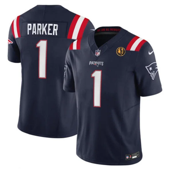 Football Jersey For Group Customization-Men's New England Patriots #1 DeVante Parker Navy 2023 F.U.S.E. With John Madden Patch Vapor Limited Football Stitched Jersey