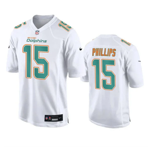 Football Jersey For Promotional Team Events-Men's Miami Dolphins #15 Jaelan Phillips White Fashion Vapor Untouchable Football Stitched Jersey