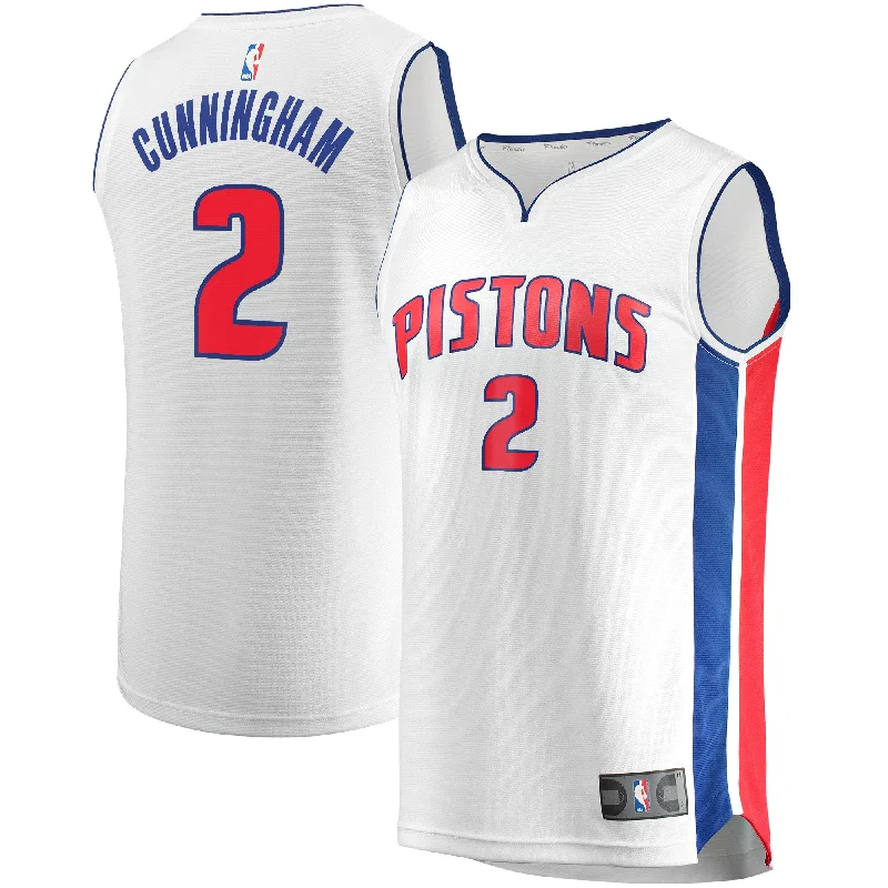 Basketball Jersey With Player Names-Cade Cunningham Detroit Pistons Branded Fast Break Basketball Jersey - Association Edition - White