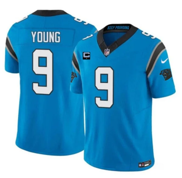 Football Jersey For Group Custom Fan Orders-Men's Carolina Panthers #9 Bryce Young Blue 2023 F.U.S.E. With 1-Star C Patch Vapor Untouchable Football Stitched Jersey