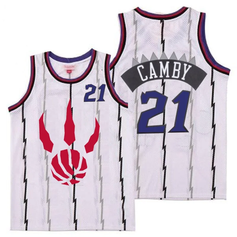 Basketball Jersey For Fan Event Customization-Raptors 21 Marcus Camby White Throwback Basketball Jerseys