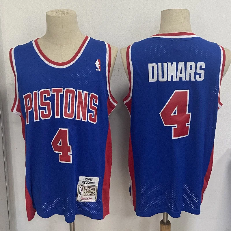 Basketball Jersey For Special Limited Edition Orders-Pistons 4 Joe Dumars Blue 1988-89 Hardwood Classics Mesh Basketball Jersey