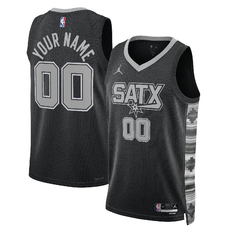 Basketball Jersey For Fan Custom Gear Orders-San Antonio Spurs Jordan Brand Unisex 2022/23 Swingman Custom Basketball Jersey - Statement Edition - Black