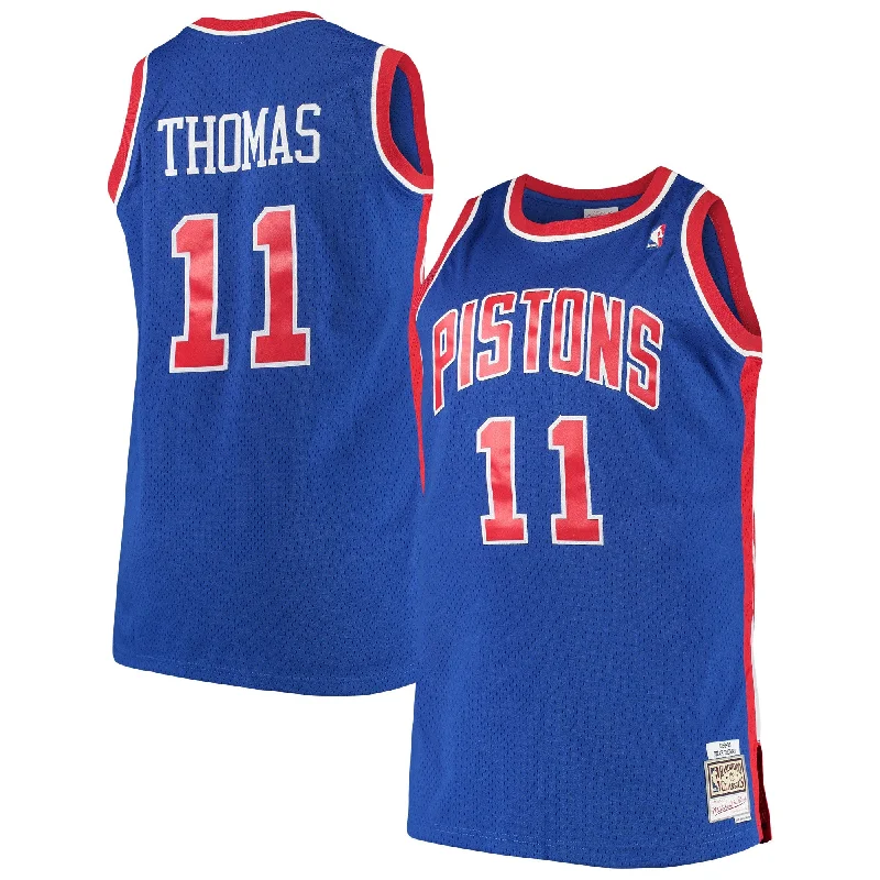 Basketball Jersey For Custom School Spirit Gear-Isaiah Thomas Detroit Pistons 1988/89 Big & Tall Hardwood Classics Swingman Basketball Jersey - Royal