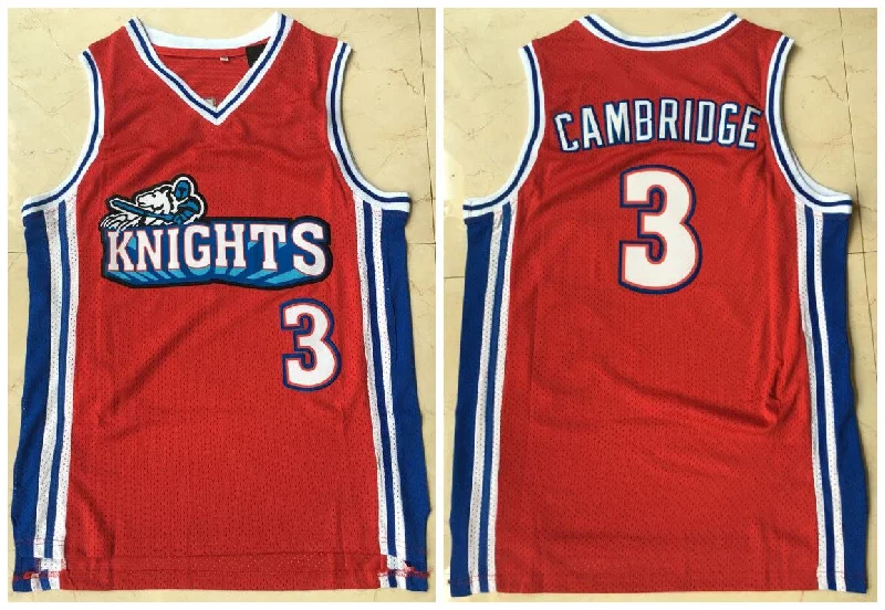 Basketball Jersey For Professional Fan Gear Customization-Los Angeles Knights 3 Calvin Cambridge Red Movie Basketball Basketball Jersey