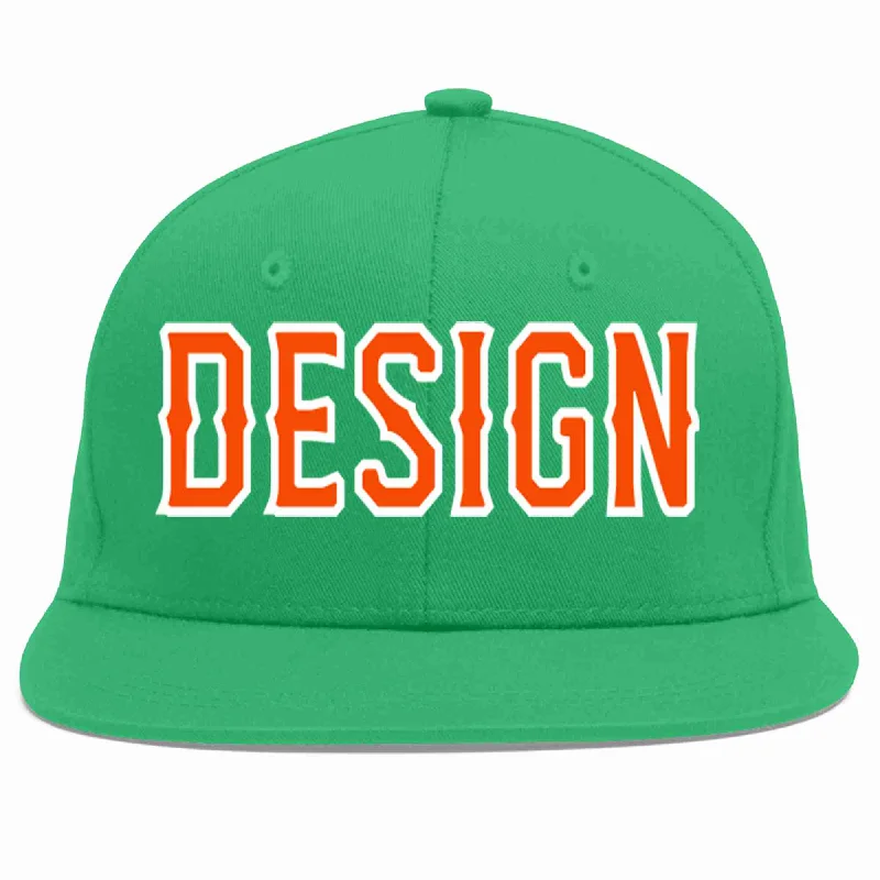 Baseball Cap With Custom Colors And Designs-Custom Teal Orange-White Flat Eaves Sport Baseball Cap