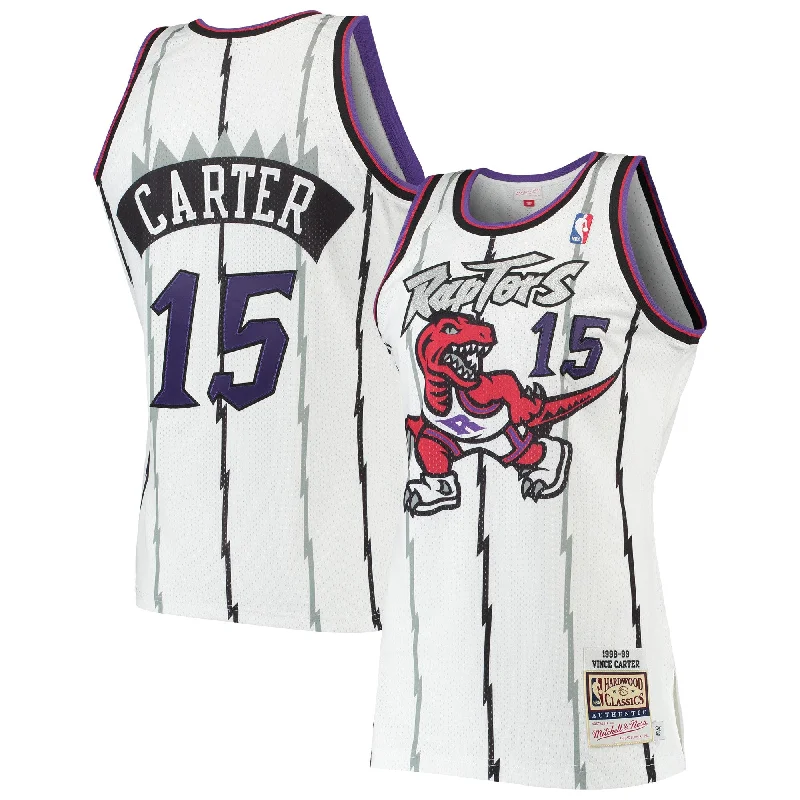 Basketball Jersey For Tournament Teams-Vince Carter Toronto Raptors 1998/99 Hardwood Classics Basketball Jersey - White