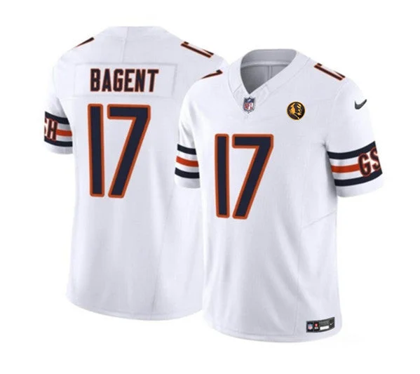 Football Jersey For Team Fundraising Campaigns-Men's Chicago Bears #17 Tyson Bagent White 2023 F.U.S.E. With John Madden Patch Vapor Limited Football Stitched Jersey