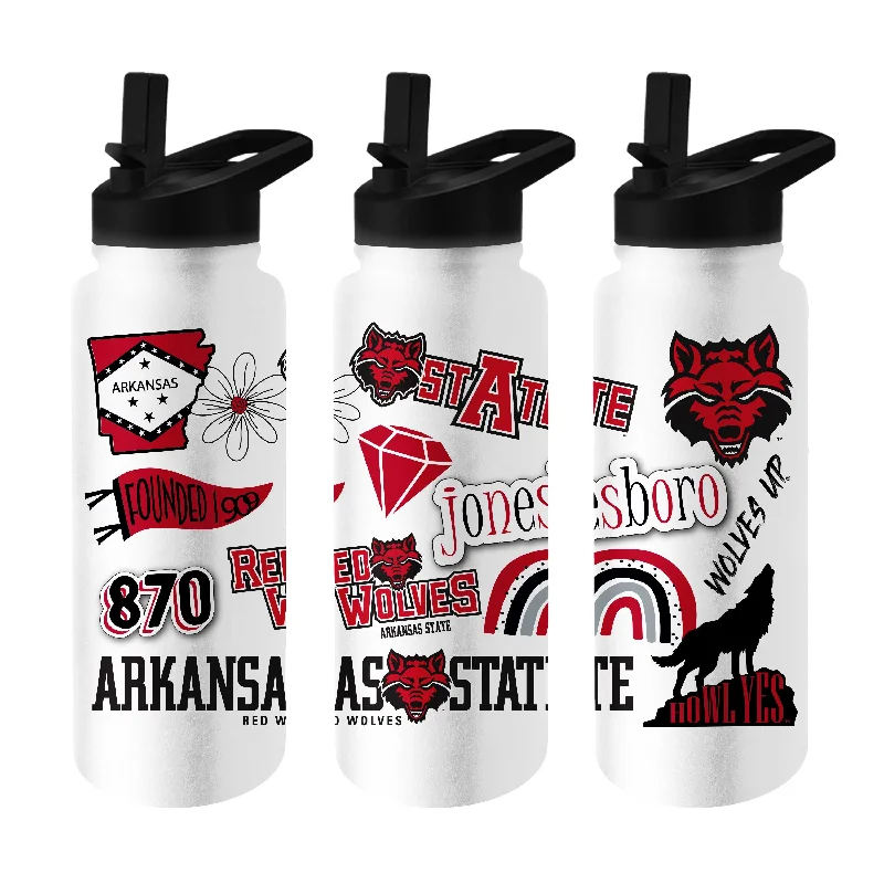 Team Mug For Custom Team Merchandise-Arkansas State 34oz Native Quencher Bottle