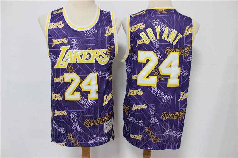 Basketball Jersey For Special Occasion Custom Orders-Lakers 24 Kobe Bryant Purple Tear Up Pack Hardwood Classics Swingman Basketball Jersey