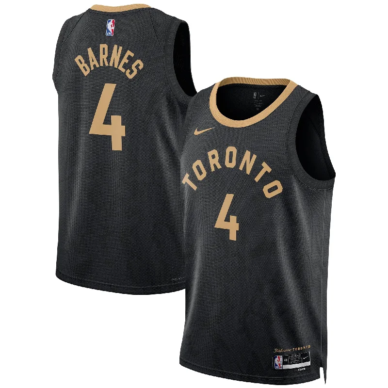 Basketball Jersey With Custom Stitching-Scottie Barnes Toronto Raptors Unisex 2022/23 Swingman Basketball Jersey - City Edition - Black