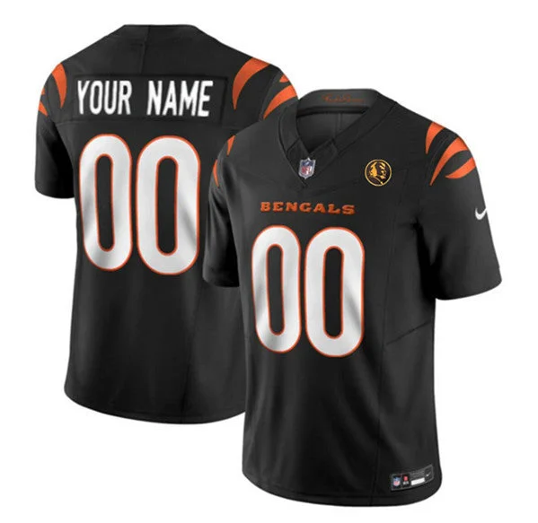 Football Jersey For Family Fan Merchandise-Men's Cincinnati Bengals Active Player Custom Black 2023 F.U.S.E. With John Madden Patch Vapor Limited Football Stitched Jersey