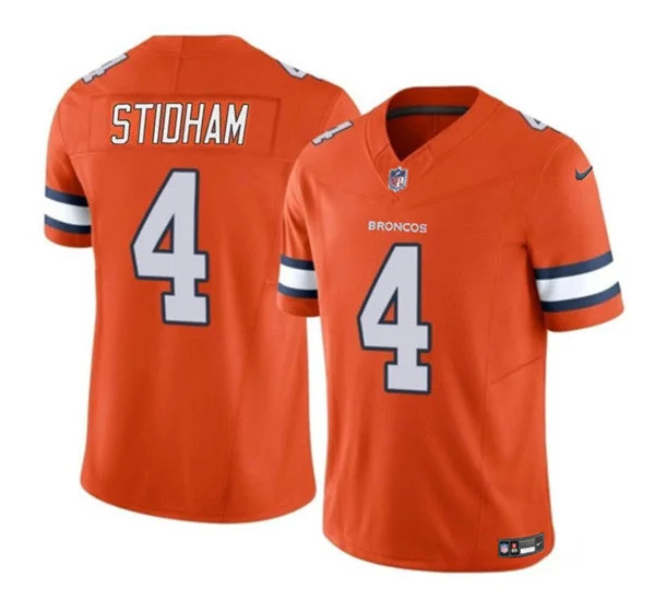 Football Jersey For Custom Apparel Fundraisers-Men's Denver Broncos #4 Jarrett Stidham Orange 2023 F.U.S.E. With John Madden Patch Vapor Limited Football Stitched Jersey