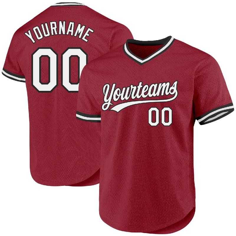 Baseball Jersey For Personalized Event Gear-Custom Maroon White-Black Authentic Throwback Baseball Jersey