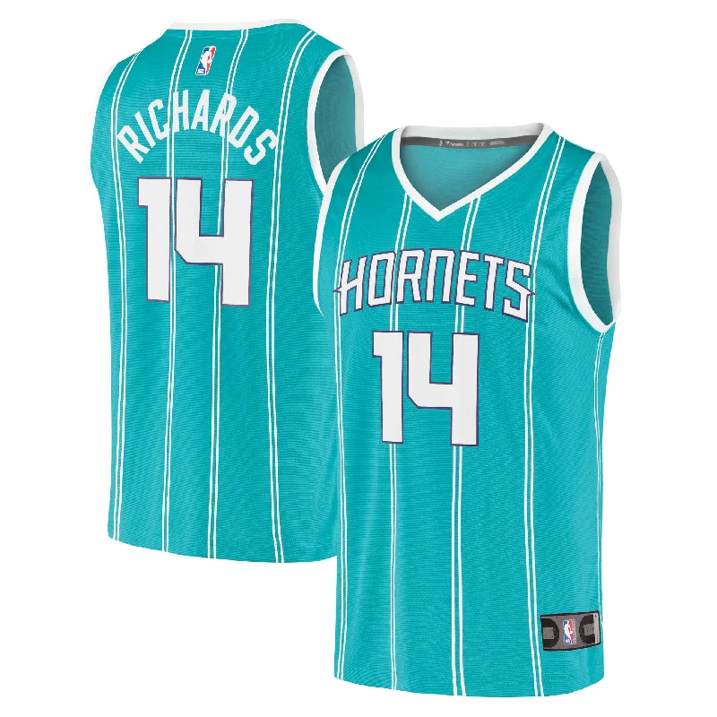 Basketball Jersey For Family Fan Merchandise-Nick Richards Charlotte Hornets Branded Fast Break Basketball Jersey - Icon Edition - Teal