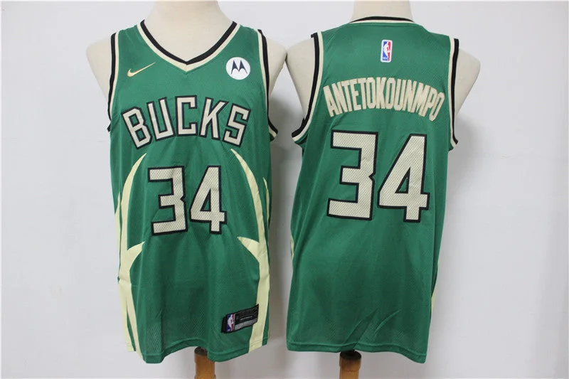 Basketball Jersey For Group Orders-Bucks 34 Giannis Antetokounmpo Green 2021 Earned Edition Swingman Basketball Jersey