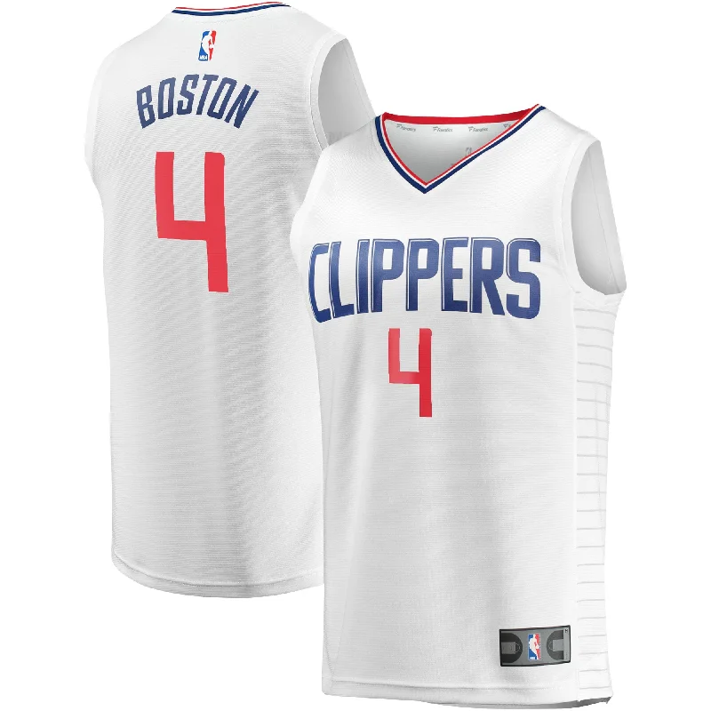 Basketball Jersey For Professional Fan Gear-Brandon Boston La Clippers Branded Fast Break Player Basketball Jersey - Association Edition - White