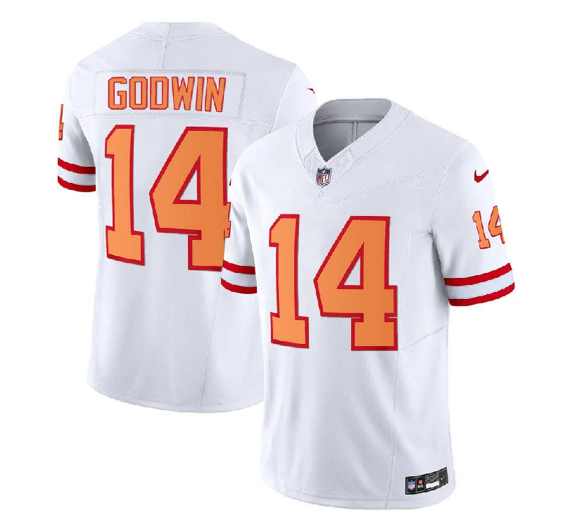 Football Jersey For Promotional Custom Orders-Men's Tampa Bay Buccaneers #14 Chris Godwin 2023 F.U.S.E. White Throwback Limited Football Stitched Jersey