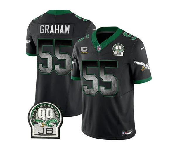 Football Jersey For Youth Fan Recognition-Men's Philadelphia Eagles #55 Brandon Graham Black 2023 F.U.S.E. With 4-star C Patch Throwback Vapor Untouchable Limited Football Stitched Jersey