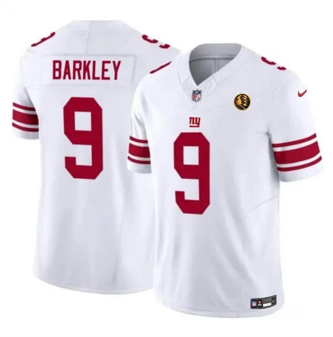 Football Jersey With Personalized Player Names-Men's New York Giants #9 Matt Barkley White 2023 F.U.S.E. With John Madden Patch Vapor Limited Football Stitched Jersey