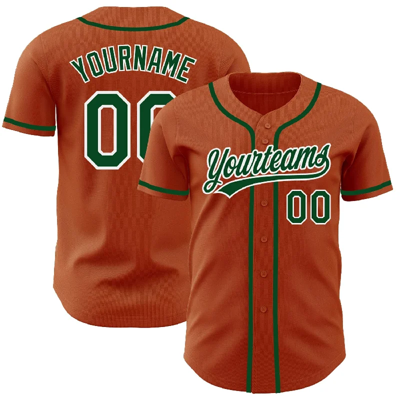 Baseball Jersey For Personalized Event Merchandise-Custom Texas Orange Green-White Authentic Baseball Jersey