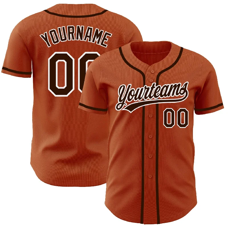 Baseball Jersey For Limited-Edition Team Gear-Custom Texas Orange Brown-White Authentic Baseball Jersey