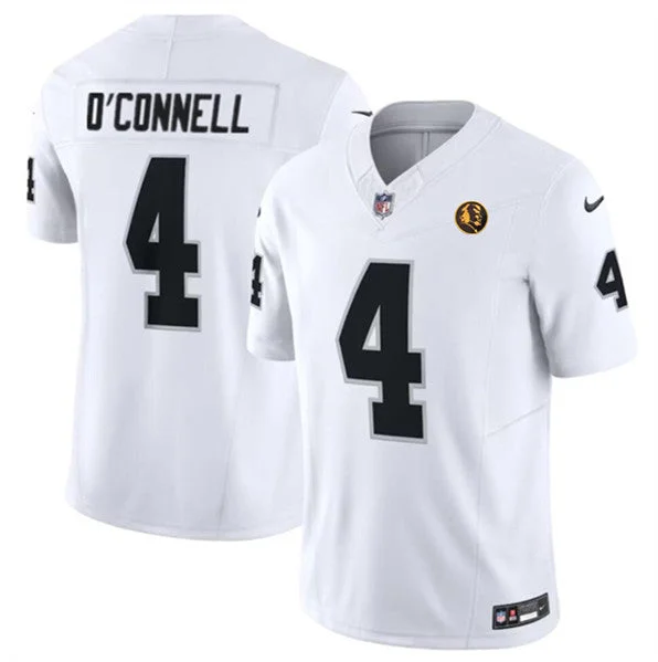 Football Jersey For Special Player Editions-Men's Las Vegas Raiders #4 Aidan O'Connell White 2023 F.U.S.E. With John Madden Patch Vapor Limited Football Stitched Jersey