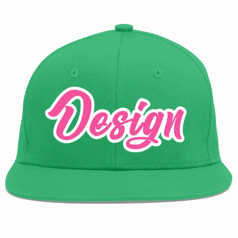 Baseball Cap For Limited Edition Merchandise-Custom Teal Pink-White Flat Eaves Sport Baseball Cap